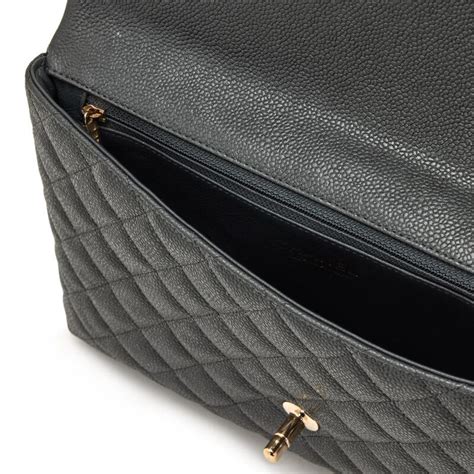 chanel pearly caviar|Chanel Pearly Dark Grey Quilted Caviar Classic Clutch Gold .